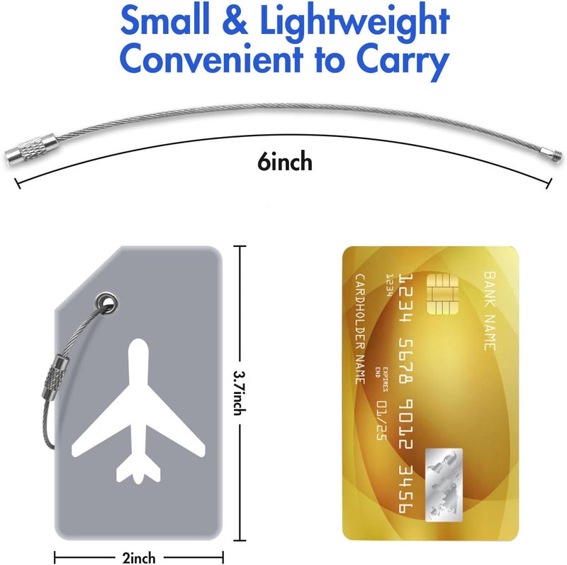 M-sorflly Luggage Tag for Suitcases, Quickly Spot 8 Pack Luggage Identifier Tags, Travel Accessories Name Tags for Backpacks, Suitcases, Travel Bags, Baggage, Cruise - Flexible Silicone(Gray) - Image 2